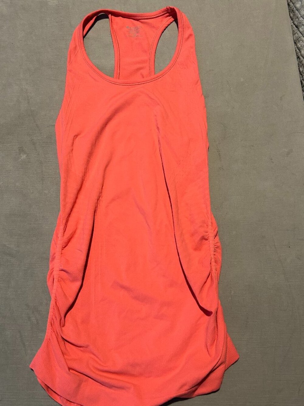 ATHLETA Coral Orange Speedlight Seamless Ruched Racerback Tank XS